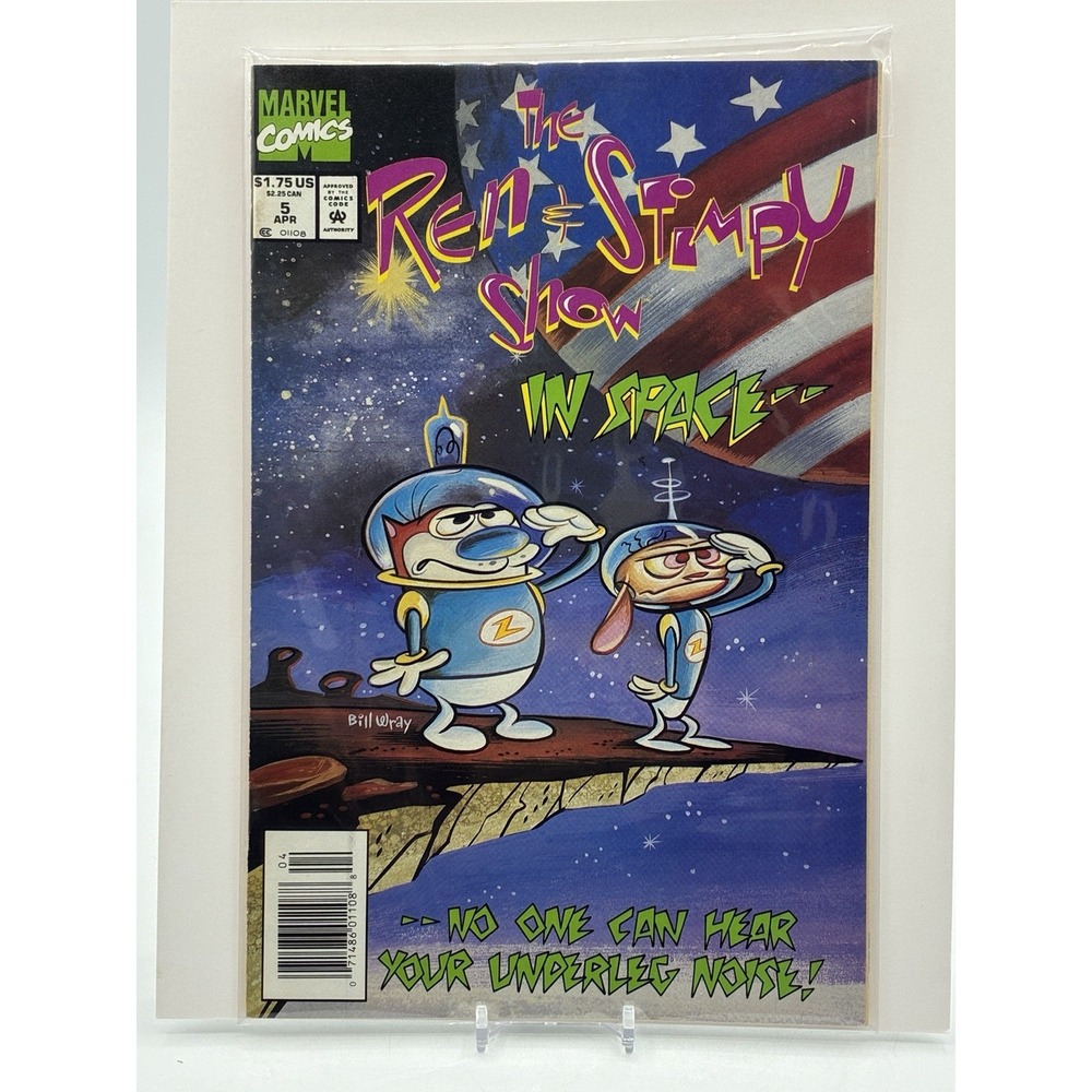 Ren & Stimpy Show 5 Marvel 1993 Space Issue Comic Book Bill Wray Cover